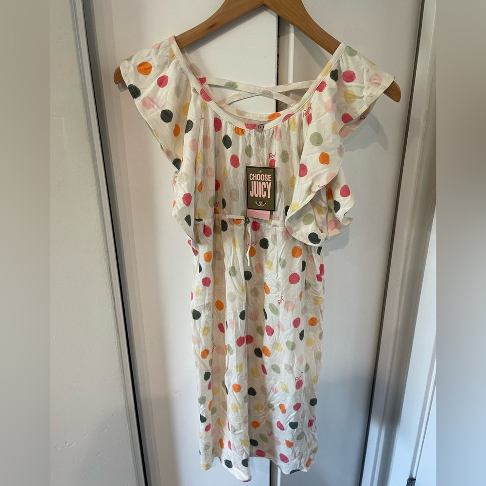 Juicy Couture - Girls Polkadot Dress - Angel Multi Sunshine - Size 14 New NWT